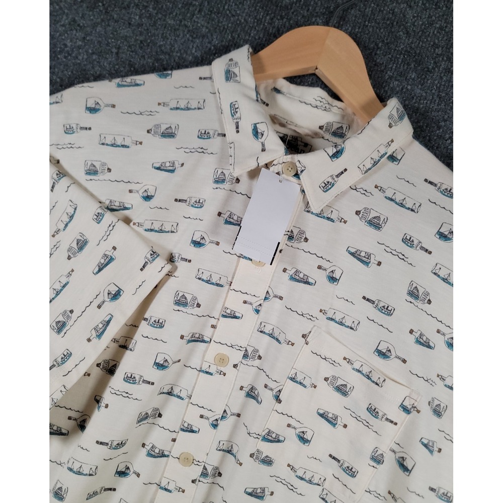 LL Bean Shirt Mens 2XL Lakewashed Camp Stretch Button Down Short Sleeve NWT $60